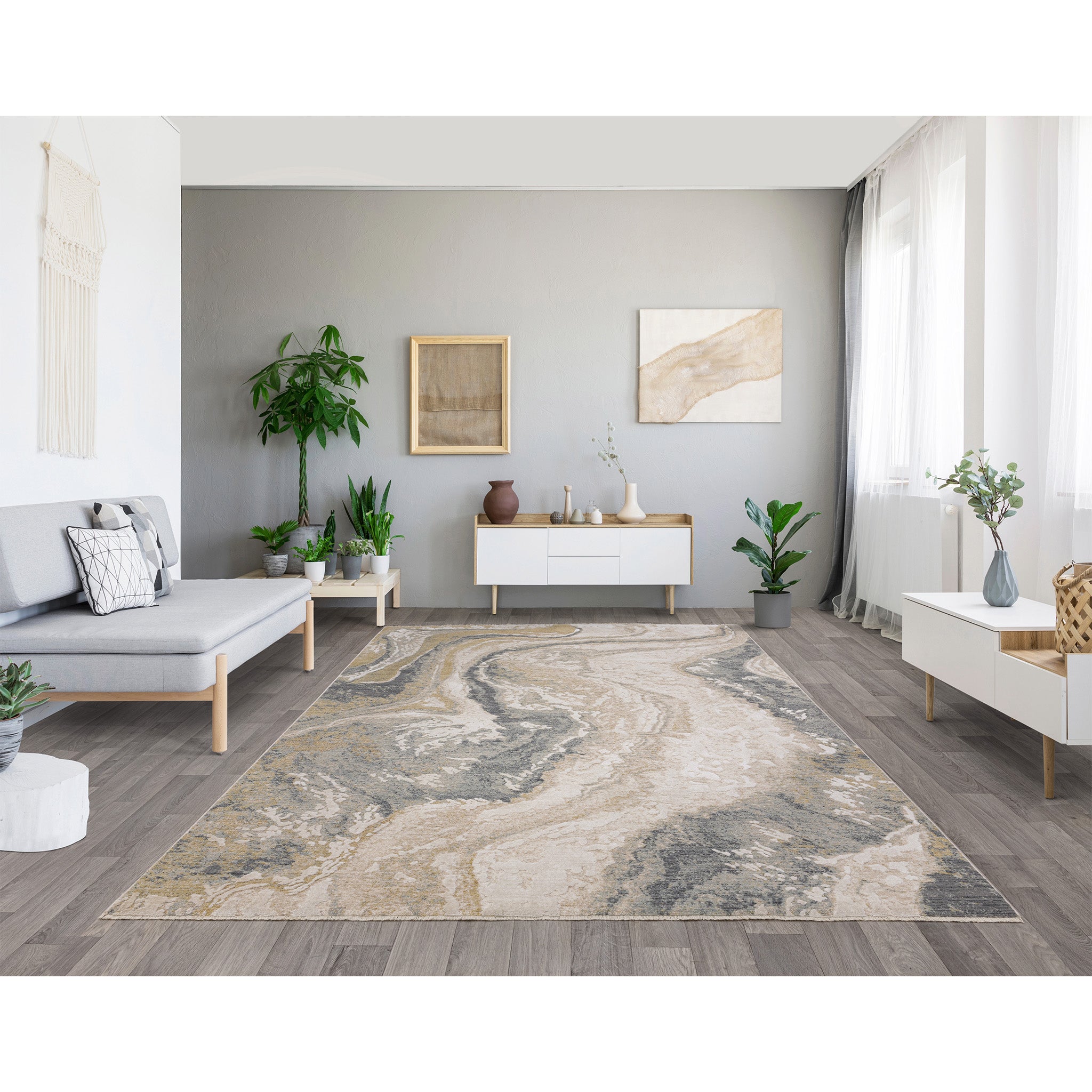 Marble Effect Space Dyed Rug